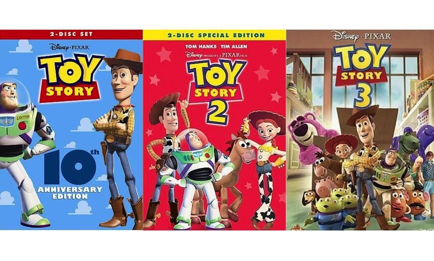 Toy Story 1, 2, and 3