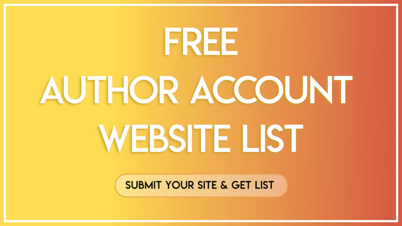Free Author Account Website List